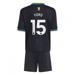 Manchester United Leny Yoro #15 Derde tenue Kids 2025-26 Korte Mouw (+ Korte broeken)